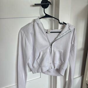 FULL TILT Essential Women’s Crop Zip Hoodie - WHITE